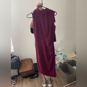 Amazon burgundy dress with neck tie